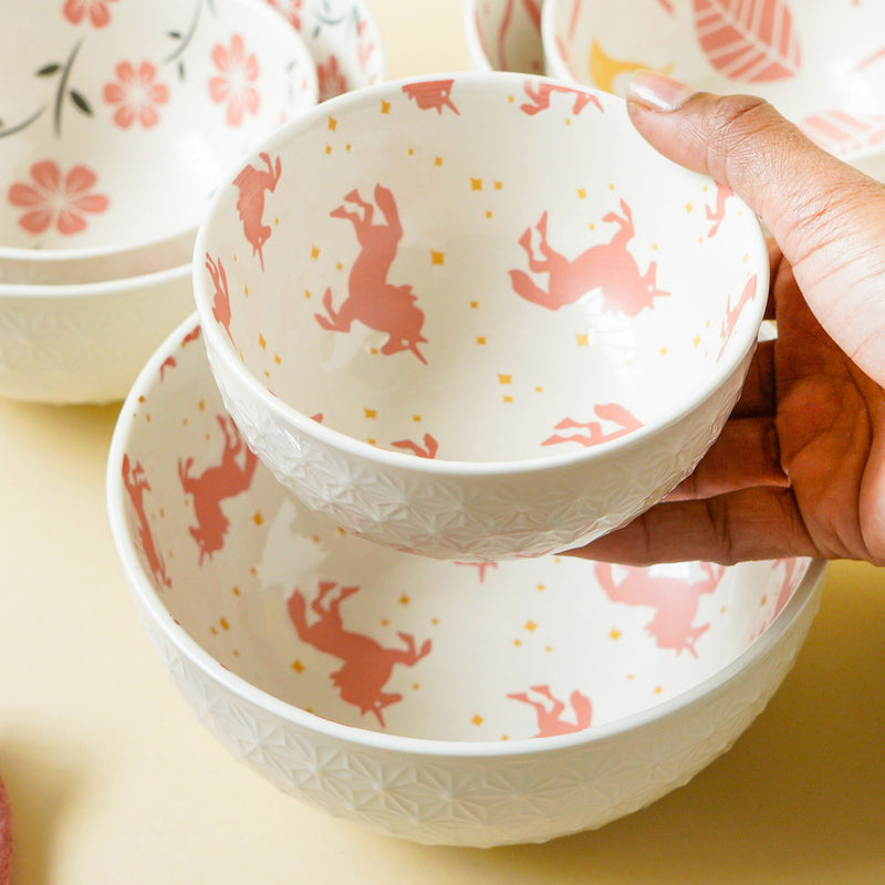 Natura Bowls Pink - Bowl, ceramic bowl, serving bowls, noodle bowl, salad bowls, bowl for snacks, large serving bowl | Bowls for dining table & home decor