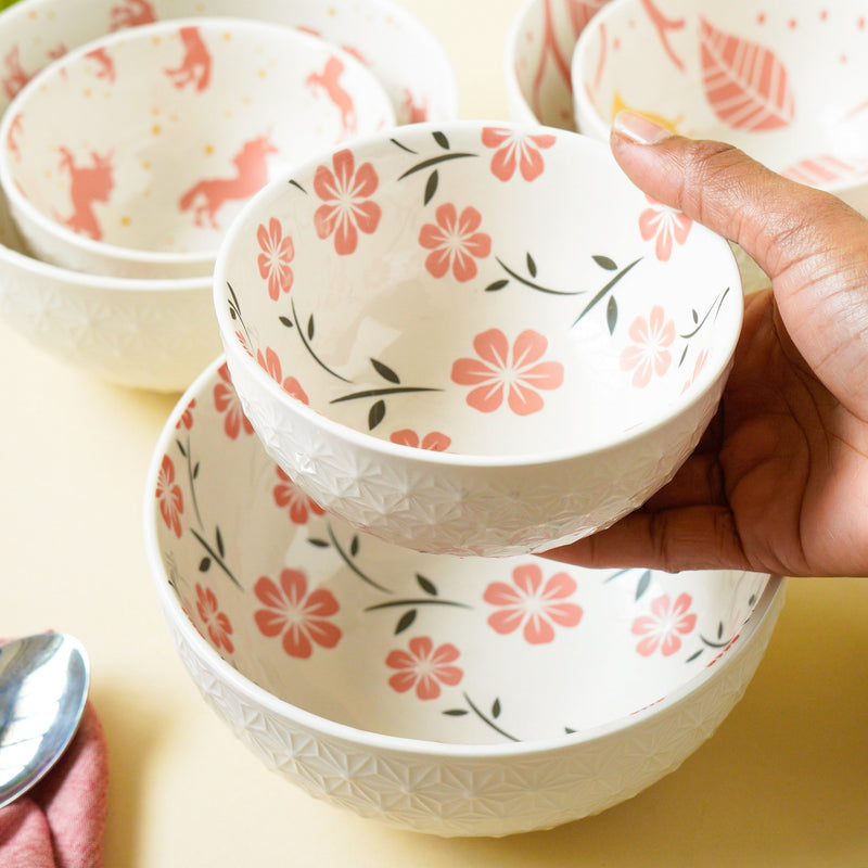 Natura Bowls Pink - Bowl, ceramic bowl, serving bowls, noodle bowl, salad bowls, bowl for snacks, large serving bowl | Bowls for dining table & home decor