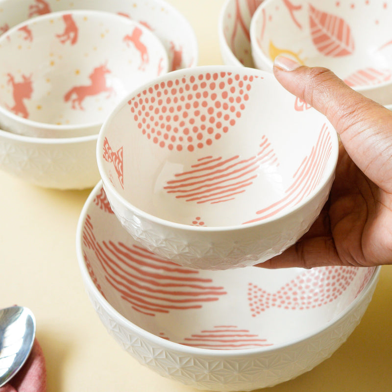 Natura Bowls Pink - Bowl, ceramic bowl, serving bowls, noodle bowl, salad bowls, bowl for snacks, large serving bowl | Bowls for dining table & home decor