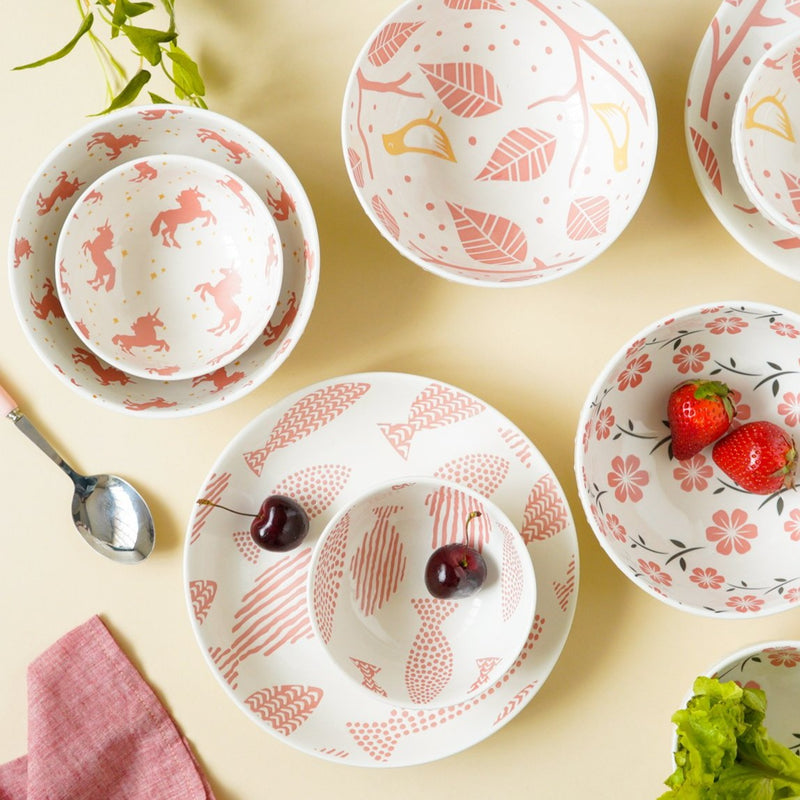 Natura Bowls Pink - Bowl, ceramic bowl, serving bowls, noodle bowl, salad bowls, bowl for snacks, large serving bowl | Bowls for dining table & home decor