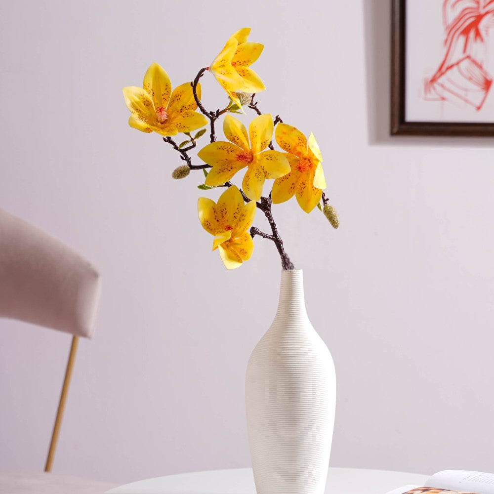 Decorative Lily Flower Stem Yellow | Nestasia