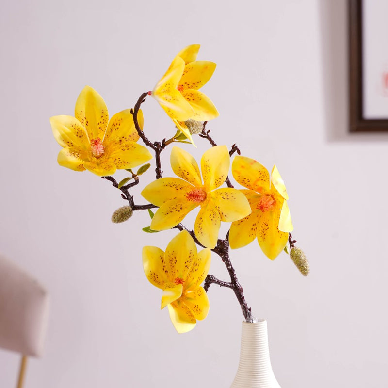 Decorative Lily Flower Stem Yellow - Artificial flower | Home decor item | Room decoration item