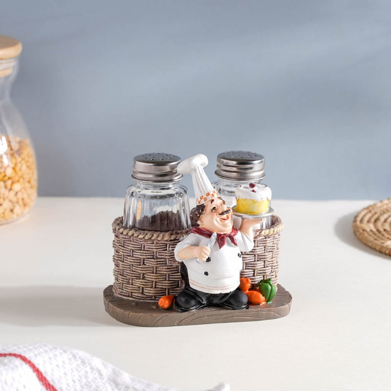 Chef With Cake Salt and Pepper Jars - Showpiece | Home decor item | Room decoration item