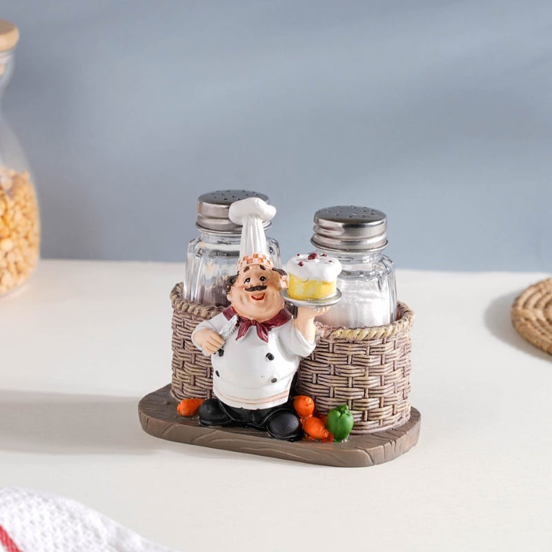 Chef With Cake Salt and Pepper Jars - Showpiece | Home decor item | Room decoration item