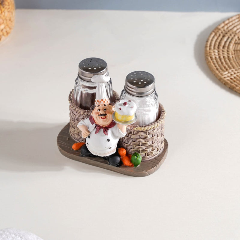 Chef With Cake Salt and Pepper Jars - Showpiece | Home decor item | Room decoration item