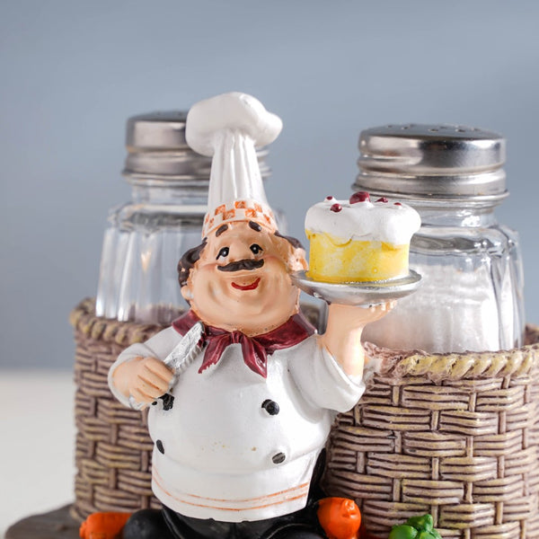 Chef With Cake Salt and Pepper Jars - Showpiece | Home decor item | Room decoration item
