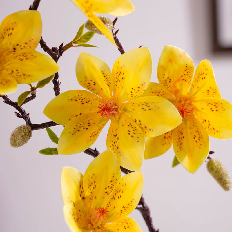 Decorative Lily Flower Stem Yellow - Artificial flower | Home decor item | Room decoration item