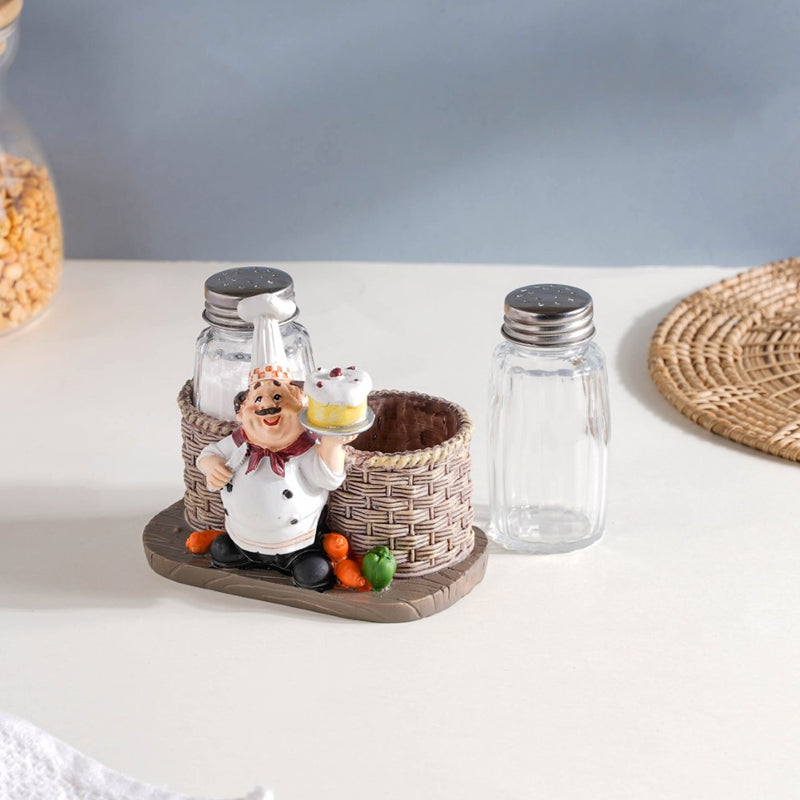 Chef With Cake Salt and Pepper Jars - Showpiece | Home decor item | Room decoration item