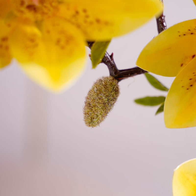 Decorative Lily Flower Stem Yellow - Artificial flower | Home decor item | Room decoration item