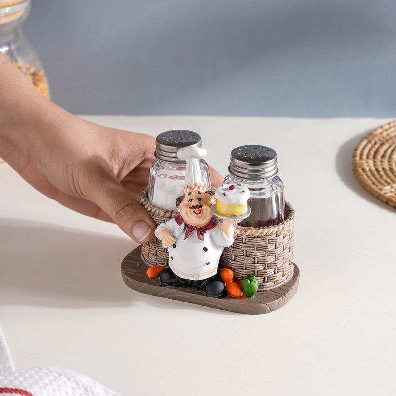 Chef With Cake Salt and Pepper Jars - Showpiece | Home decor item | Room decoration item