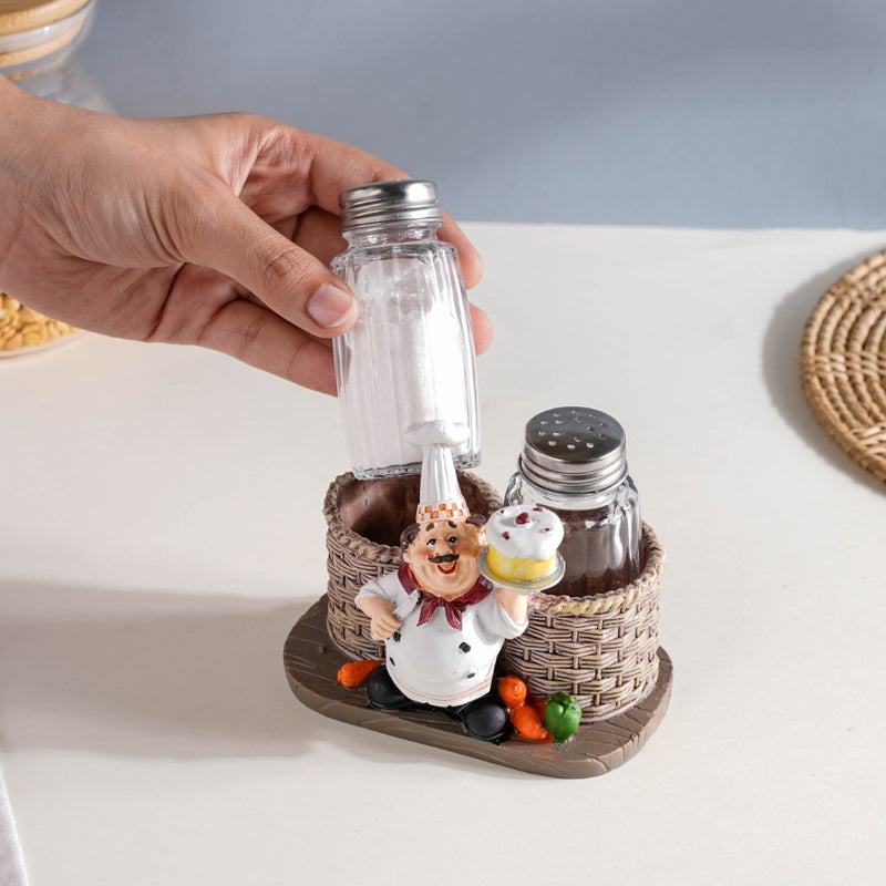 Chef With Cake Salt and Pepper Jars - Showpiece | Home decor item | Room decoration item