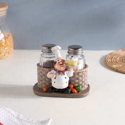 Chef With Cake Salt and Pepper Jars - Showpiece | Home decor item | Room decoration item