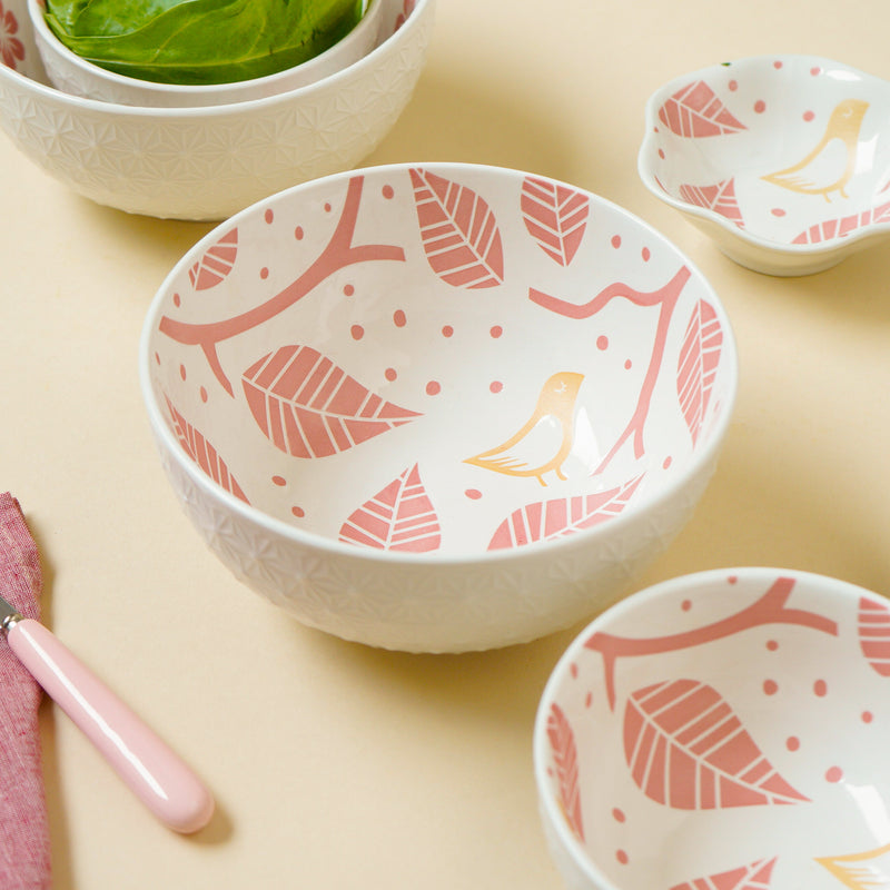 Natura Bowls Pink - Bowl, ceramic bowl, serving bowls, noodle bowl, salad bowls, bowl for snacks, large serving bowl | Bowls for dining table & home decor