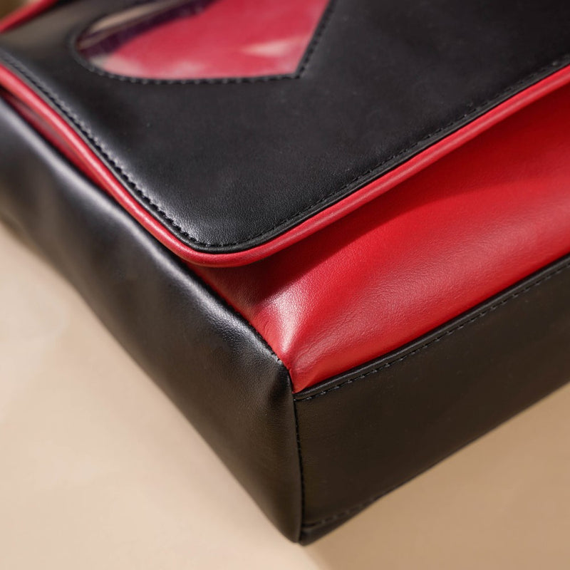 Heart Sling Bag Black And Red