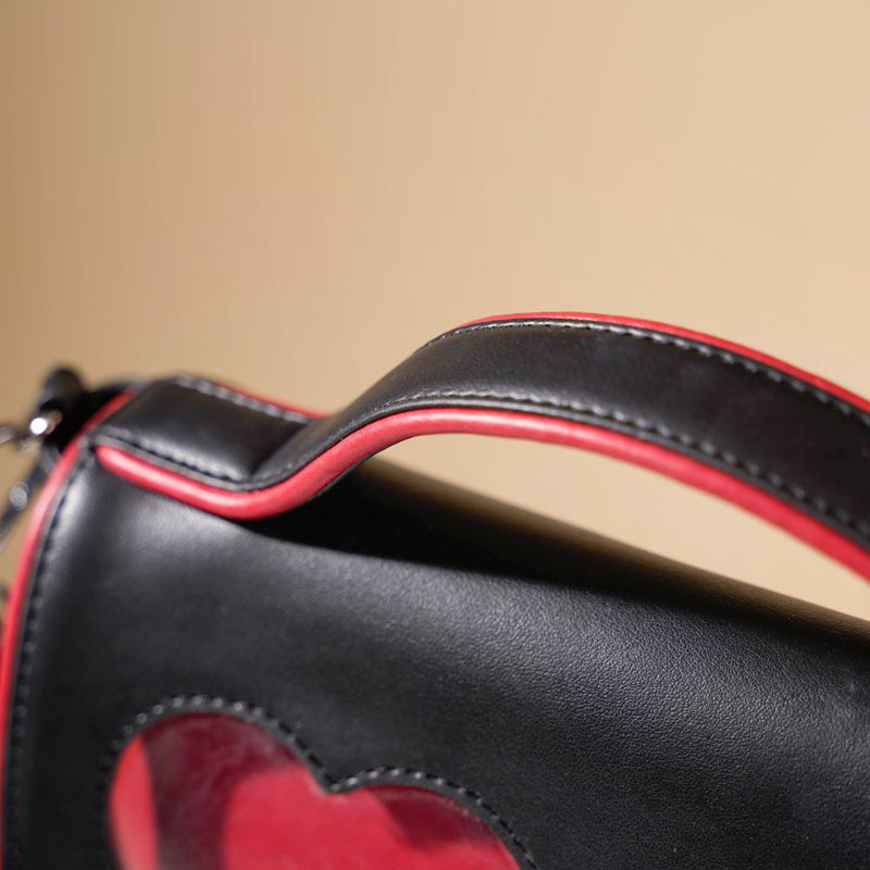 Heart Sling Bag Black And Red