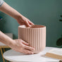 Contemporary Pastel Ribbed Vase Beige - Flower vase for home decor, office and gifting | Home decoration items