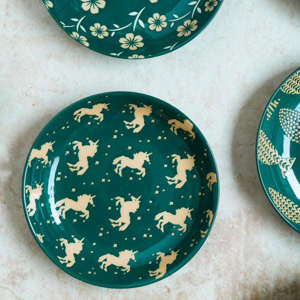 Natura Plates Green - Serving plate, snack plate, dessert plate | Plates for dining & home decor