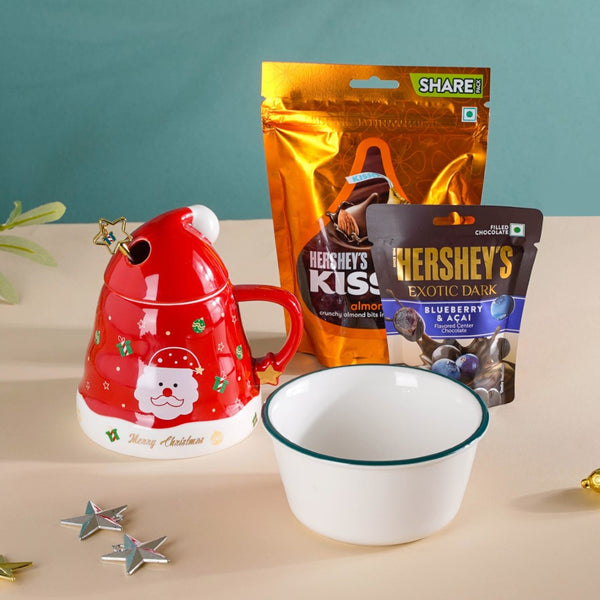 Santa-mental Merry Christmas Hamper Set of 4