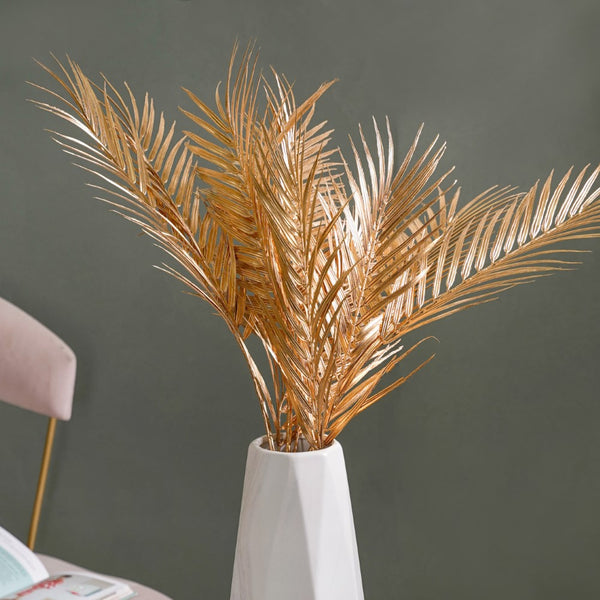 Artificial Palm Leaf Stem Gold Set Of 4 - Artificial Plant | Flower for vase | Home decor item | Room decoration item