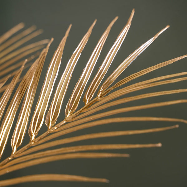 Artificial Palm Leaf Stem Gold Set Of 4