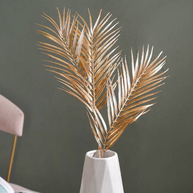 Artificial Palm Leaf Stem Gold Set Of 4 - Artificial Plant | Flower for vase | Home decor item | Room decoration item