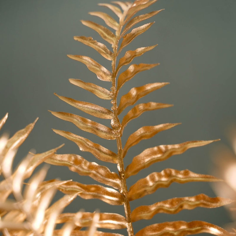 Artificial Fern Leaf Stem Gold Set Of 4 - Artificial Plant | Flower for vase | Home decor item | Room decoration item