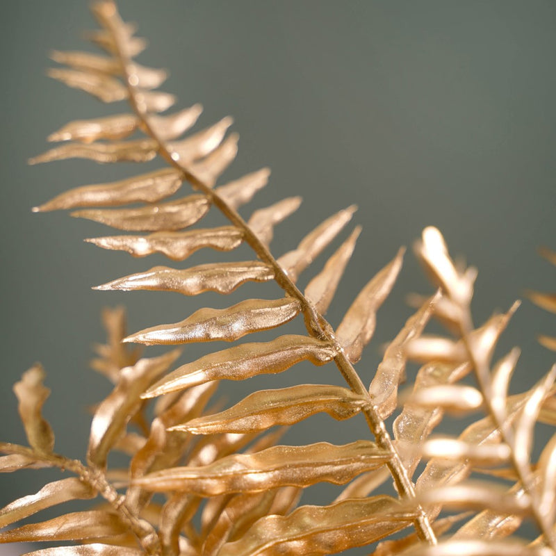 Artificial Fern Leaf Stem Gold Set Of 4 - Artificial Plant | Flower for vase | Home decor item | Room decoration item