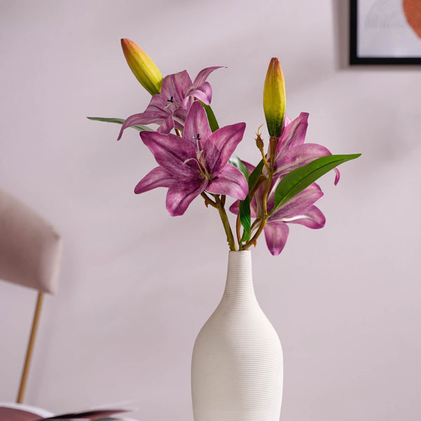 Decorative Lily Branch Purple Set Of 2 - Artificial flower | Home decor item | Room decoration item
