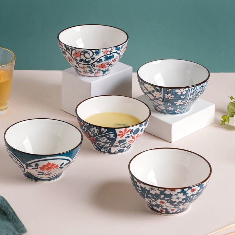 Nimono Ceramic Soup Bowl 4.5 Inch 300 ml - Bowl,ceramic bowl, snack bowls, curry bowl, popcorn bowls | Bowls for dining table & home decor