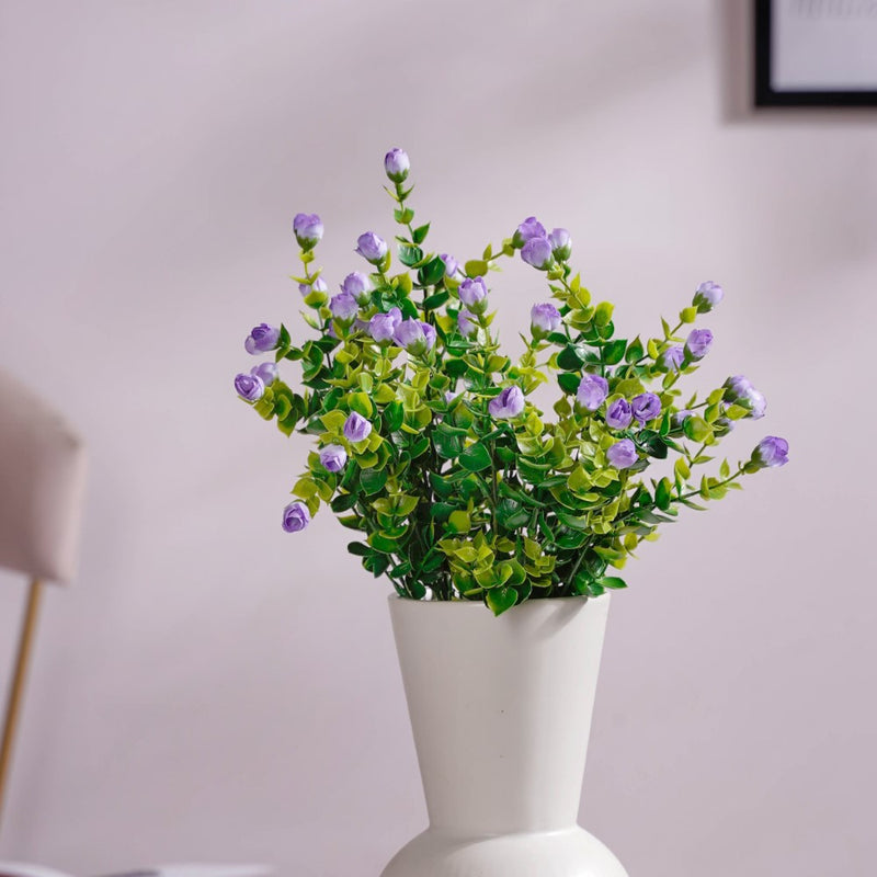 Small Artificial Flowers Bunch Purple Set Of 2 - Artificial flower | Flower for vase | Home decor item | Room decoration item