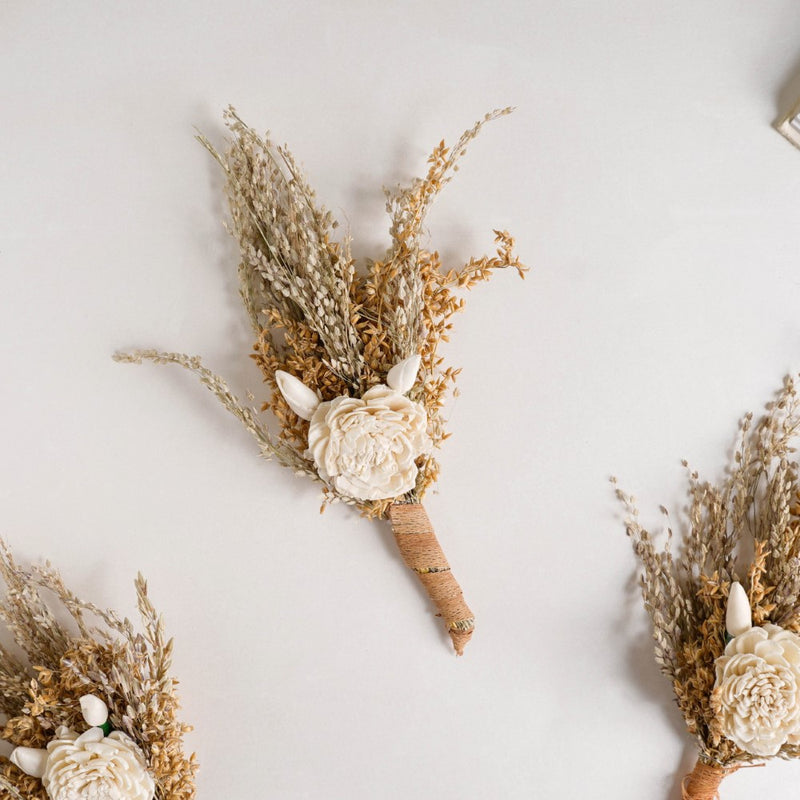 Shola Peony Mini Floral Bouquet Set Of 4 - Natural, organic and eco-friendly decorative flowers | Sustainable home decor items