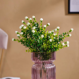 Decorative Flower Bud Stem White Set Of 2