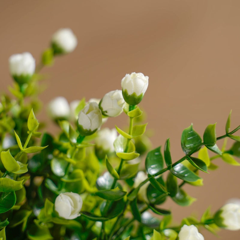 Decorative Flower Bud Stem White Set Of 2 - Artificial flower | Home decor item | Room decoration item