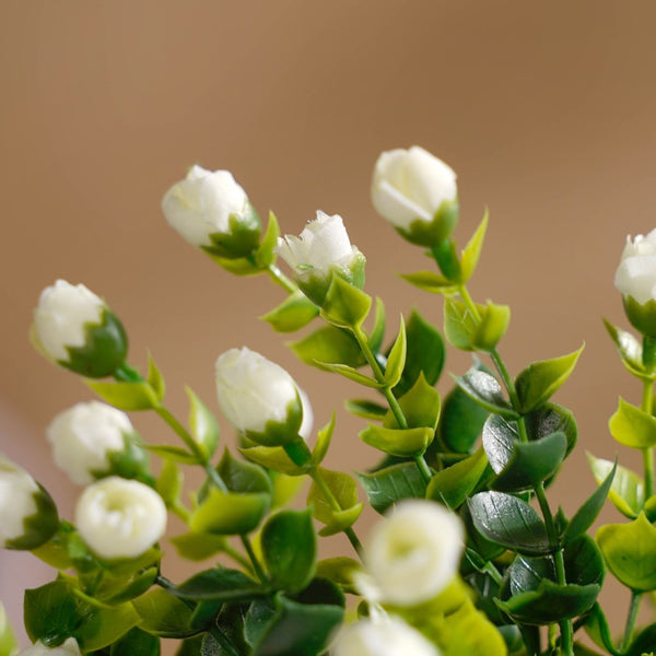 Decorative Flower Bud Stem White Set Of 2 - Artificial flower | Home decor item | Room decoration item