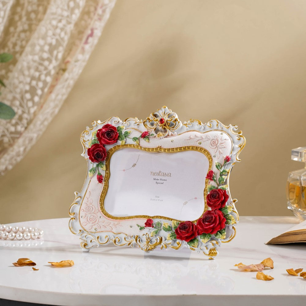 Vintage Rose Rectangule Photo Frame White 8 x 7 Inch Online - Premium ...