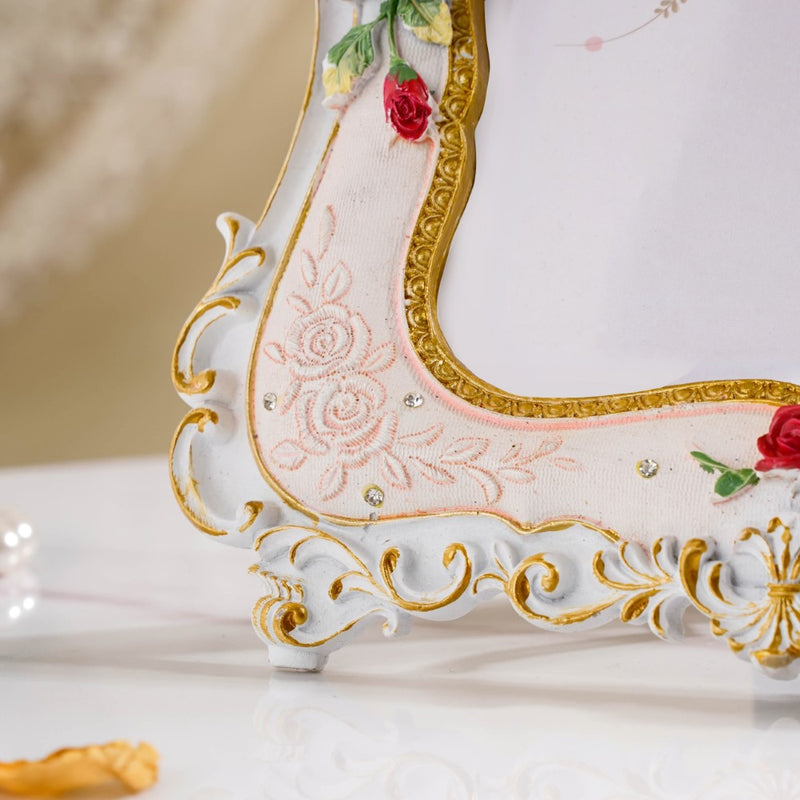 Vintage Rose Rectangule Photo Frame White 8 x 7 Inch - Picture frames and photo frames online | Table decor and home decor online