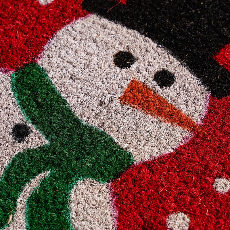 Christmas Snowman Coir Multicolour Doormat 23.5 x 15.5 Inches
