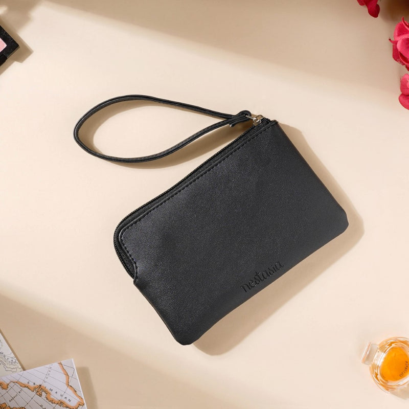 Rose Coffee Mug Coin Pouch Black