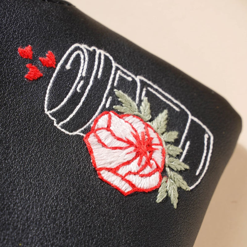 Rose Coffee Mug Coin Pouch Black