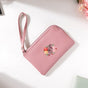 Floral Camera Embroidered Pouch Bag Pink