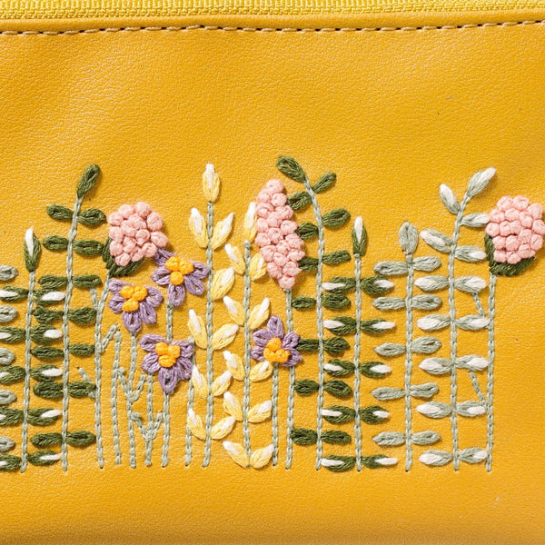 Fronds And Blooms Coin Pouch Yellow