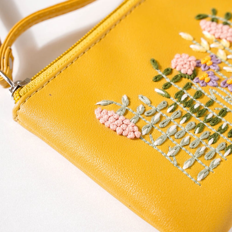 Fronds And Blooms Coin Pouch Yellow