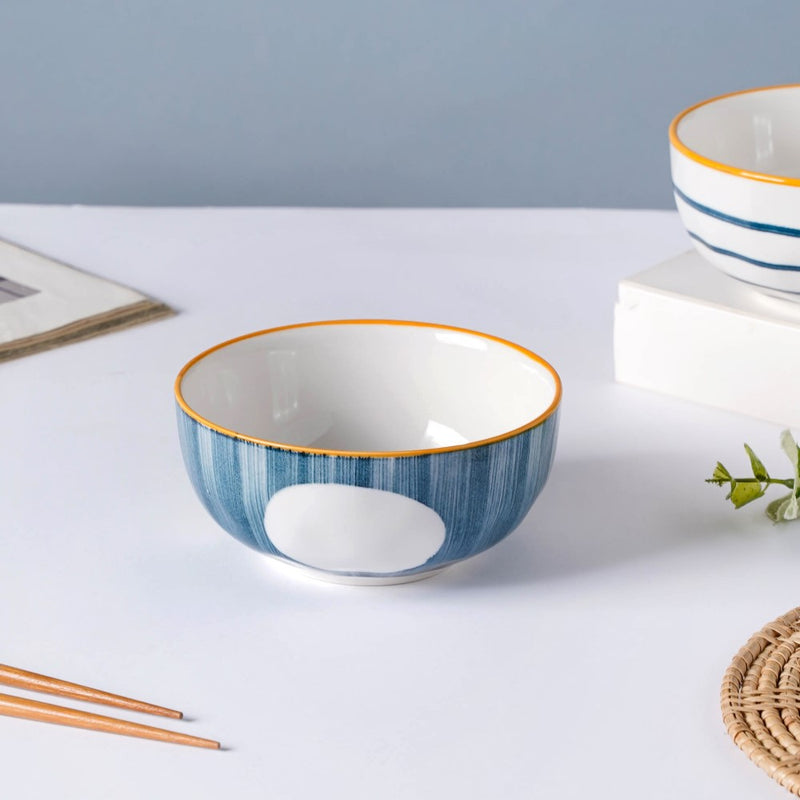 Polka Dot Ceramic Soup Bowl Nitori 250ml - Bowl, soup bowl, ceramic bowl, snack bowls, curry bowl, popcorn bowls | Bowls for dining table & home decor