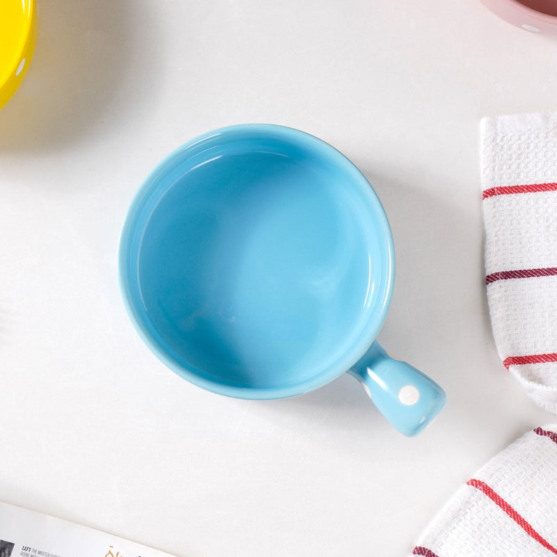 Dots Bowl With Handle - Ceramic bowl, salad bowls, snack bowls, bowl with handle | Bowls for dining table & home decor