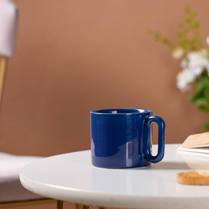 Ceramic Mug Navy Blue 220ml- Mug for coffee, tea mug, cappuccino mug | Cups and Mugs for Coffee Table & Home Decor