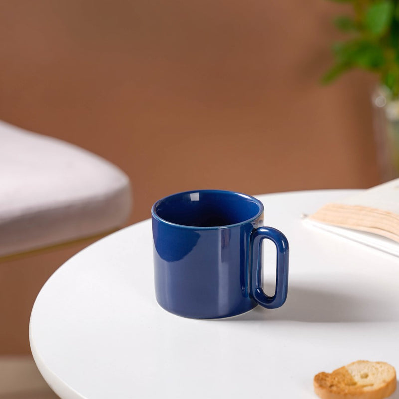 Ceramic Mug Navy Blue 220ml- Mug for coffee, tea mug, cappuccino mug | Cups and Mugs for Coffee Table & Home Decor