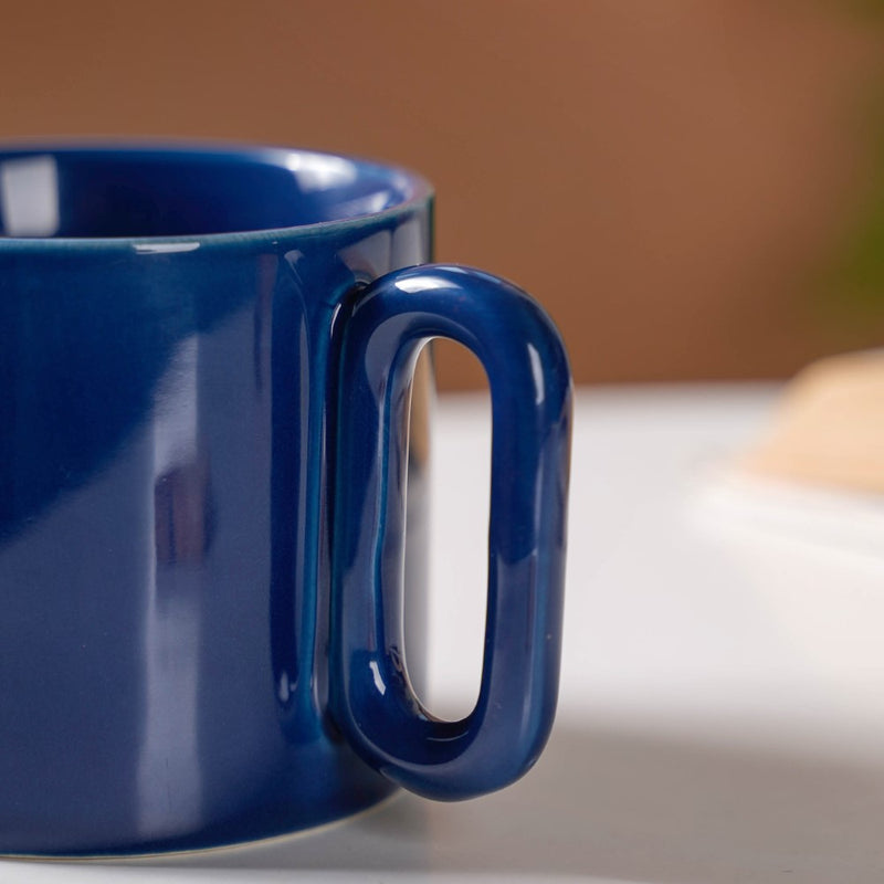 Ceramic Mug Navy Blue 220ml- Mug for coffee, tea mug, cappuccino mug | Cups and Mugs for Coffee Table & Home Decor