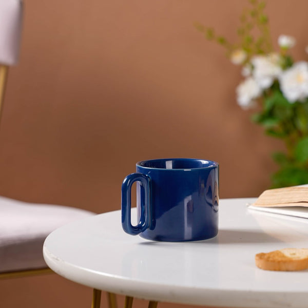Ceramic Mug Navy Blue 220ml- Mug for coffee, tea mug, cappuccino mug | Cups and Mugs for Coffee Table & Home Decor