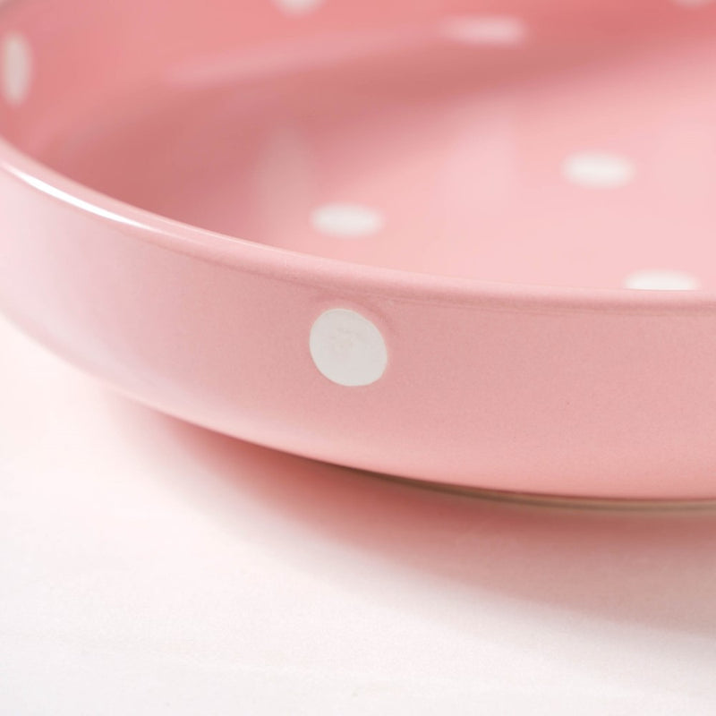 Polka Dots Round Deep Plate - Serving plate, snack plate, dessert plate | Plates for dining & home decor
