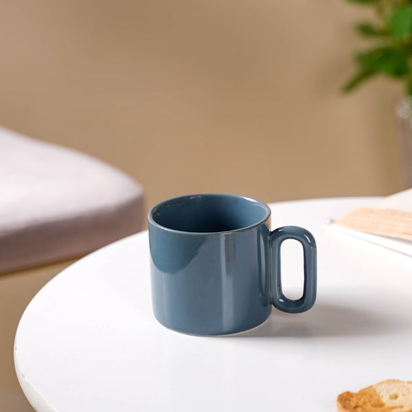 Ceramic Mug Steel Blue 220ml- Mug for coffee, tea mug, cappuccino mug | Cups and Mugs for Coffee Table & Home Decor